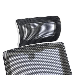 Καρέκλα γραφείου Plymot  λευκή - mesh μαύρο 48x58x112-122εκ - Pakobazaar