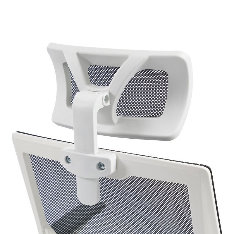 Καρέκλα γραφείου Plymot  λευκή - mesh μαύρο 48x58x112-122εκ - Pakobazaar