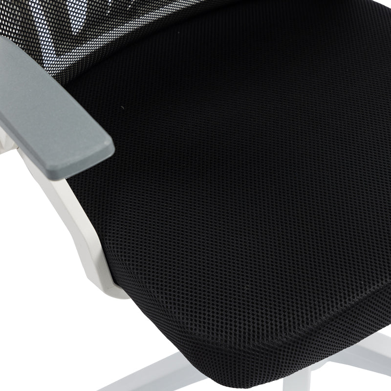 Καρέκλα γραφείου Plymot  λευκή - mesh μαύρο 48x58x112-122εκ - Pakobazaar