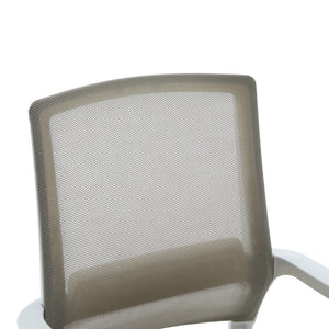 Καρέκλα επισκέπτη Palma  λευκή- mesh γκρι 46x52x94εκ - Pakobazaar