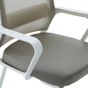 Καρέκλα επισκέπτη Palma  λευκή- mesh γκρι 46x52x94εκ - Pakobazaar