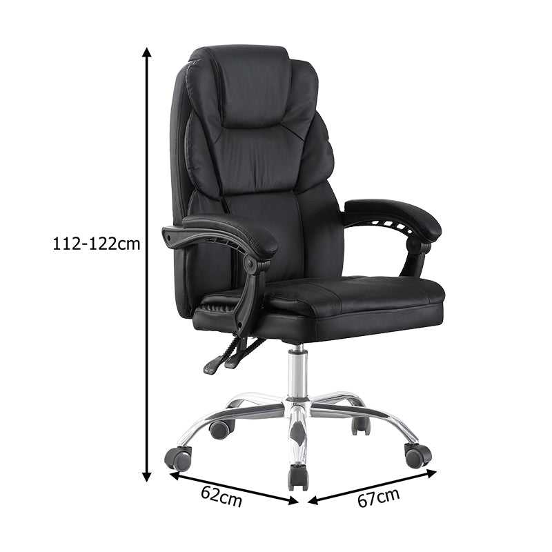Καρέκλα γραφείου διευθυντή Sanema  pu μαύρο 62x67x112-122εκ - Pakobazaar