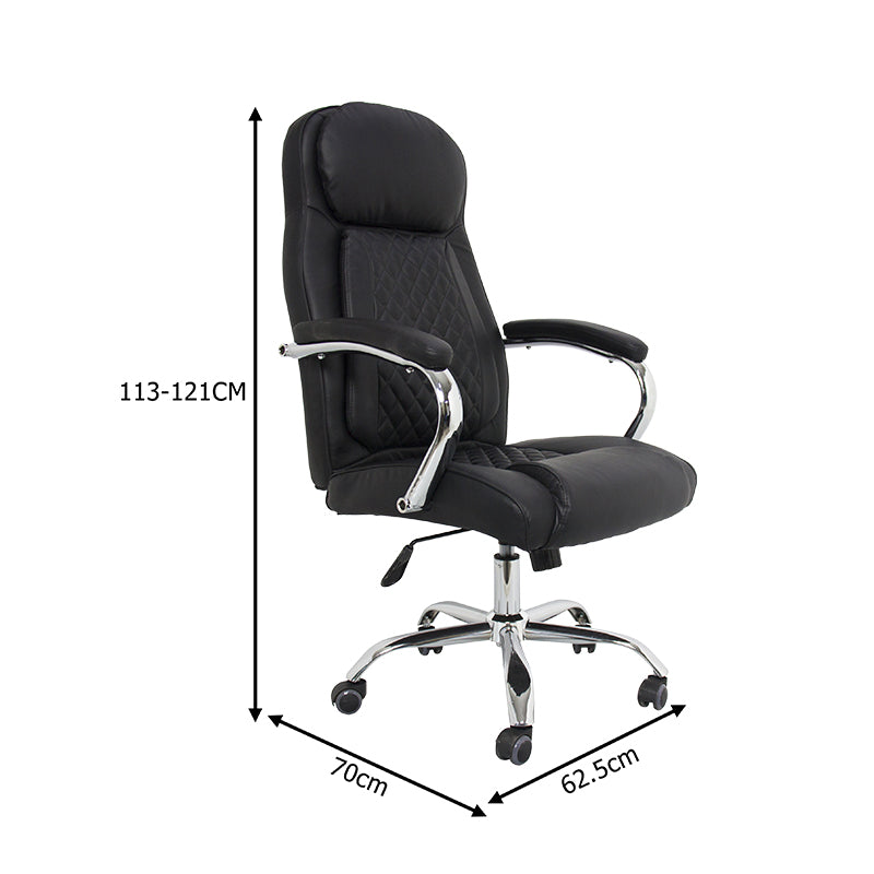 Καρέκλα γραφείου διευθυντή Stoldi  pu μαύρο 62.5x70x113-121εκ - Pakobazaar