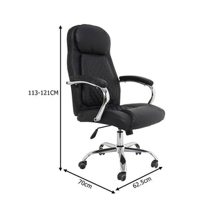 Καρέκλα γραφείου διευθυντή Stoldi  pu μαύρο 62.5x70x113-121εκ - Pakobazaar