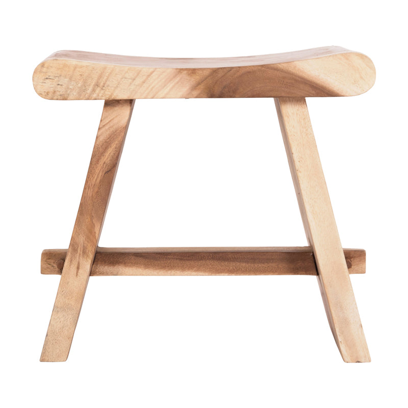 Σκαμπό Saddle  suar ξύλο σε φυσική απόχρωση 50x30x50εκ - Pakobazaar
