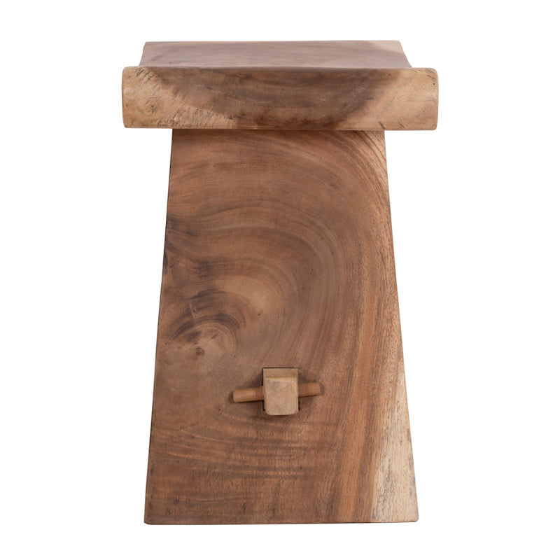 Σκαμπό Saddle  suar ξύλο σε φυσική απόχρωση 50x30x50εκ - Pakobazaar