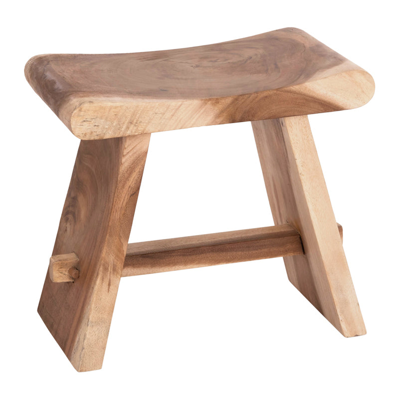 Σκαμπό Saddle  suar ξύλο σε φυσική απόχρωση 50x30x50εκ - Pakobazaar