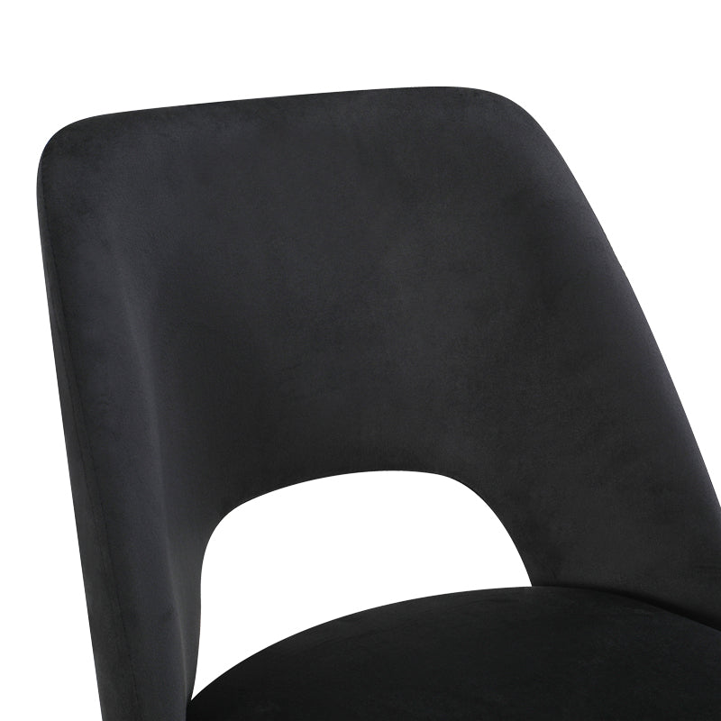Καρέκλα Nelda  μαύρο βελούδο με μεταλλικό μαύρο πόδι 44x58x82εκ