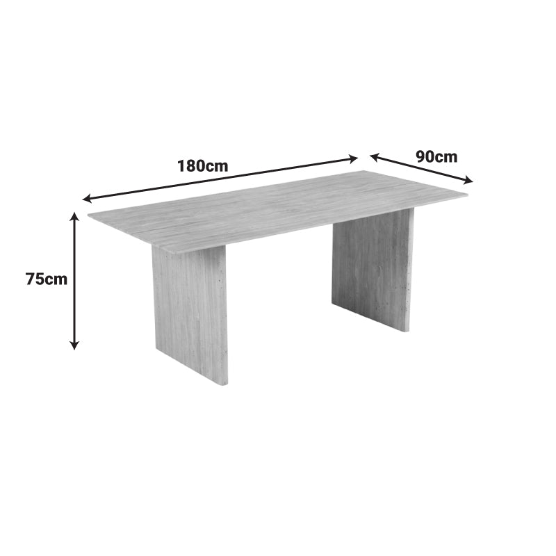 Τραπέζι Releno  sintered stone σε όψη τραβερτίνας 180x90x75εκ - Pakobazaar