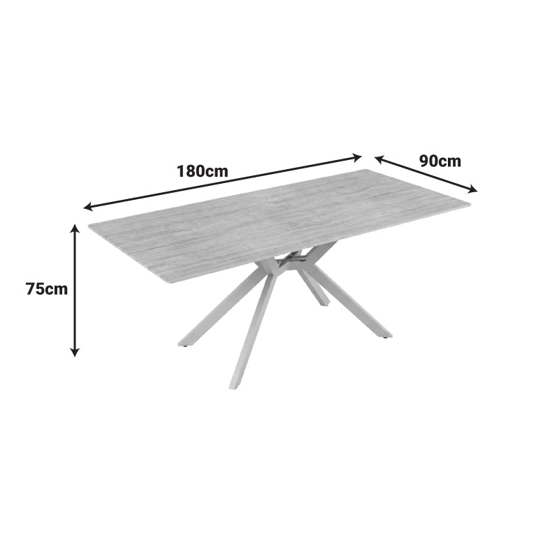 Τραπέζι Olven  sintered stone σε όψη τραβερτίνας 180x90x75εκ