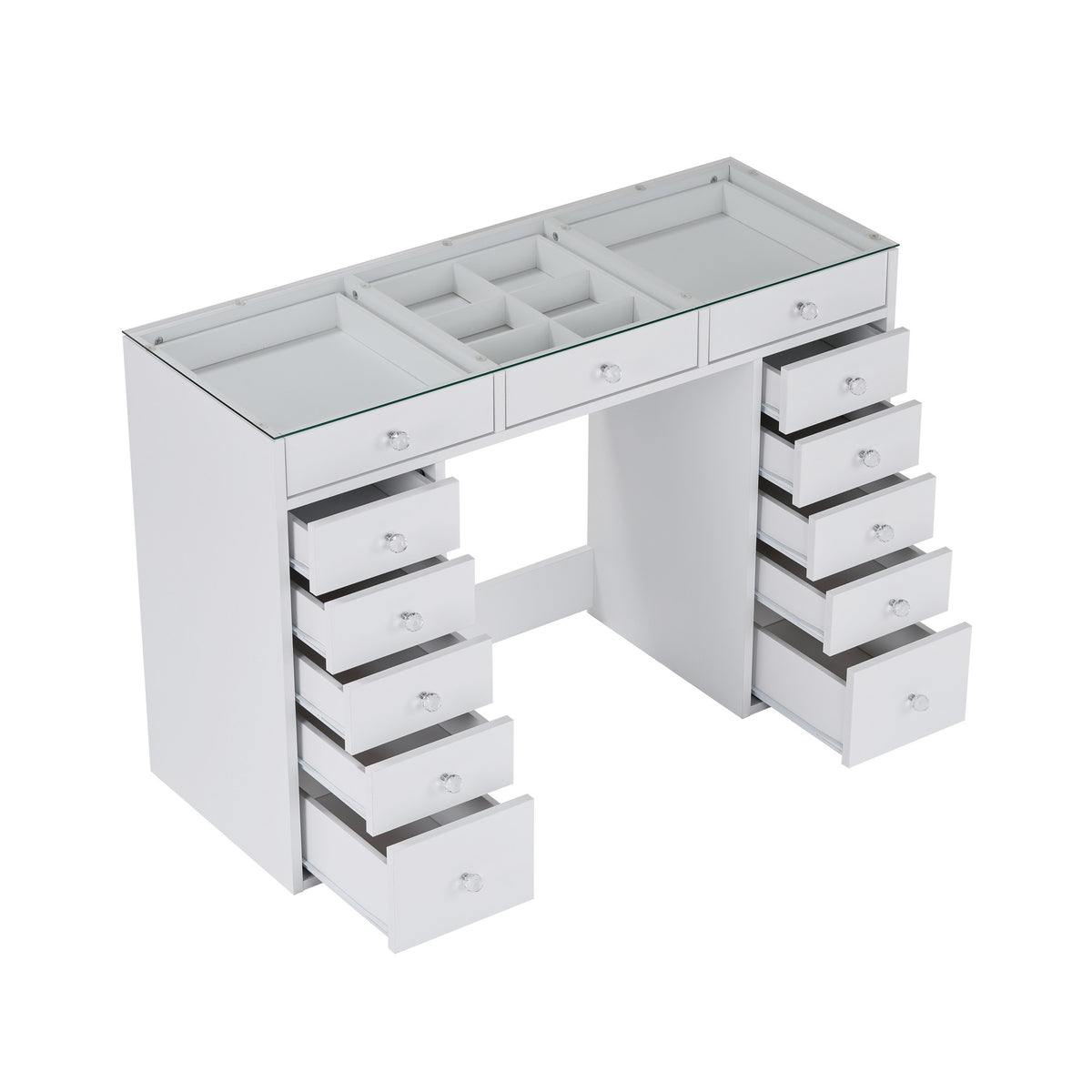 Τουαλέτα Lourdas Γυάλινη Λευκό 120x44.5x79.8 εκ. Μελαμίνης - Pakobazaar