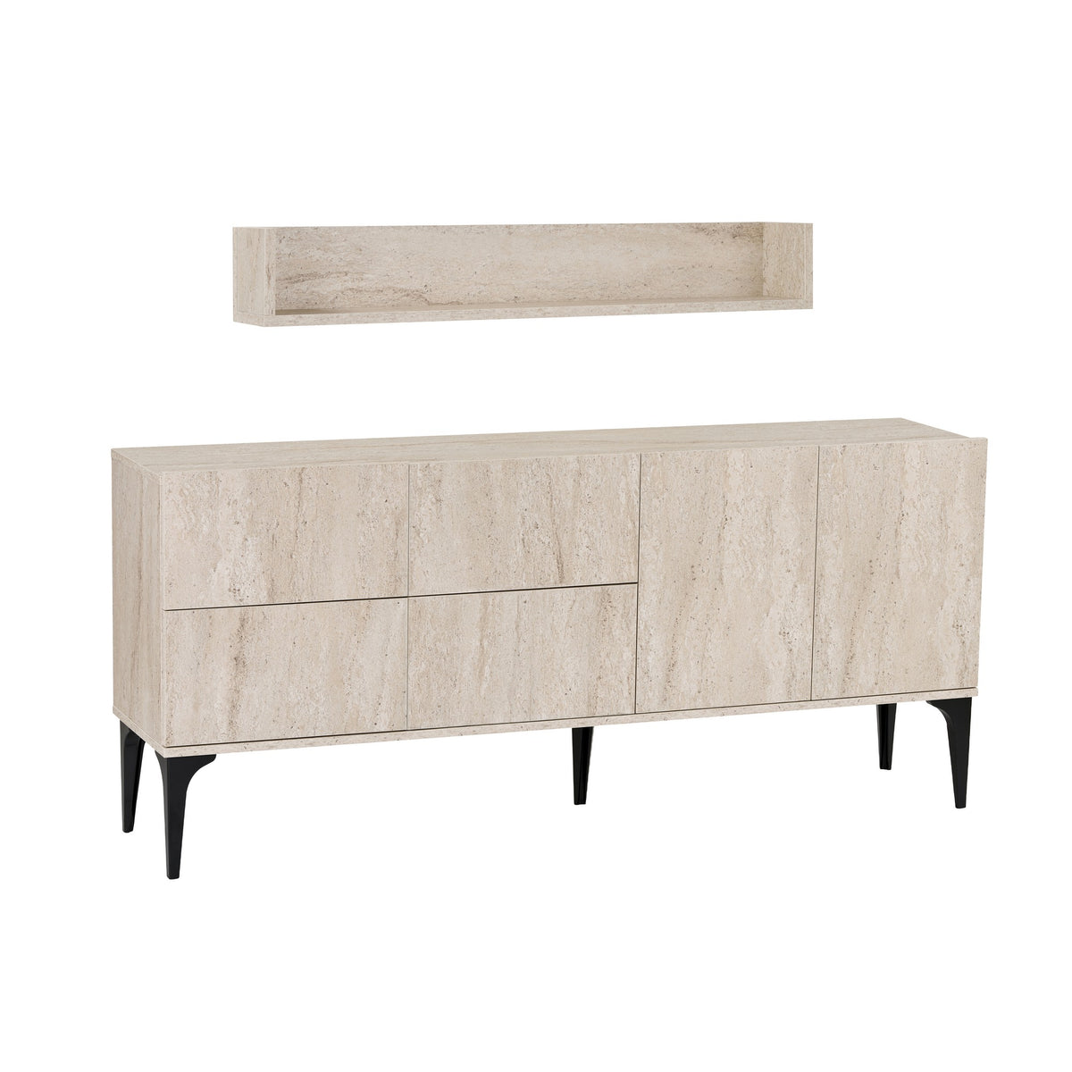 Κονσόλα Roumeli Travertine 180x40x80 εκ. Μελαμίνης