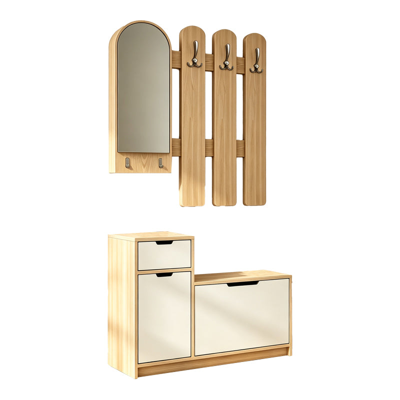 Έπιπλο εισόδου Kenty   με καθρέπτη sonoma με λευκό MDF 100x28x110εκ - Pakobazaar