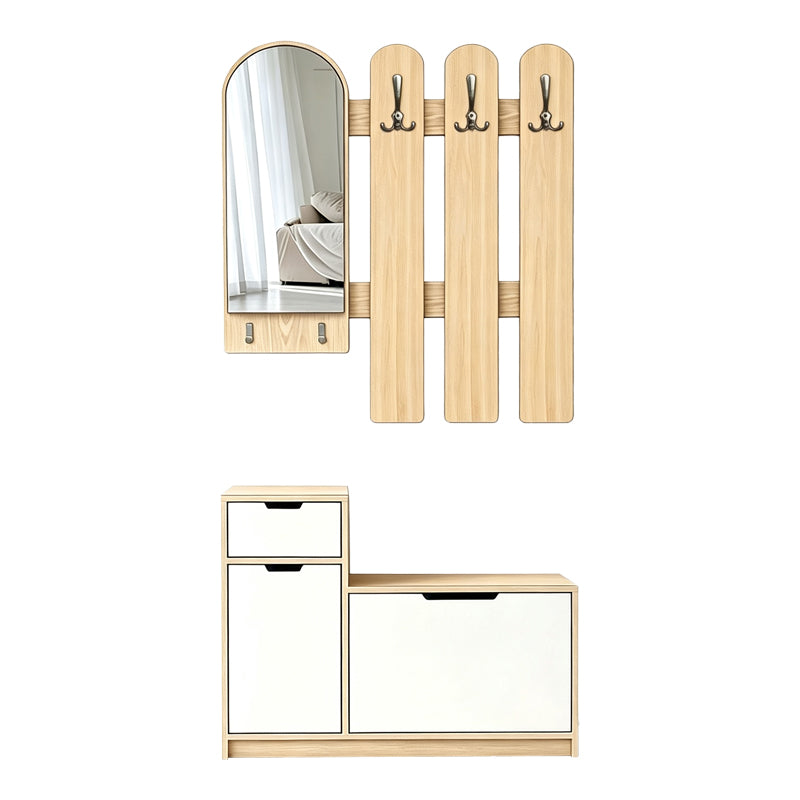 Έπιπλο εισόδου Kenty   με καθρέπτη sonoma με λευκό MDF 100x28x110εκ - Pakobazaar