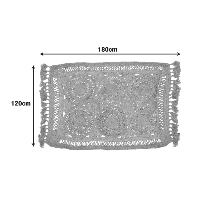 Χαλί Adena  γιούτα με κρόσσια σε φυσική απόχρωση 120x180εκ