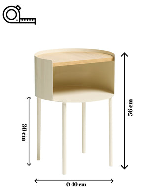 Βοηθητικό Τραπεζάκι Kinira Κρεμ 40x40x56 εκ. MDF