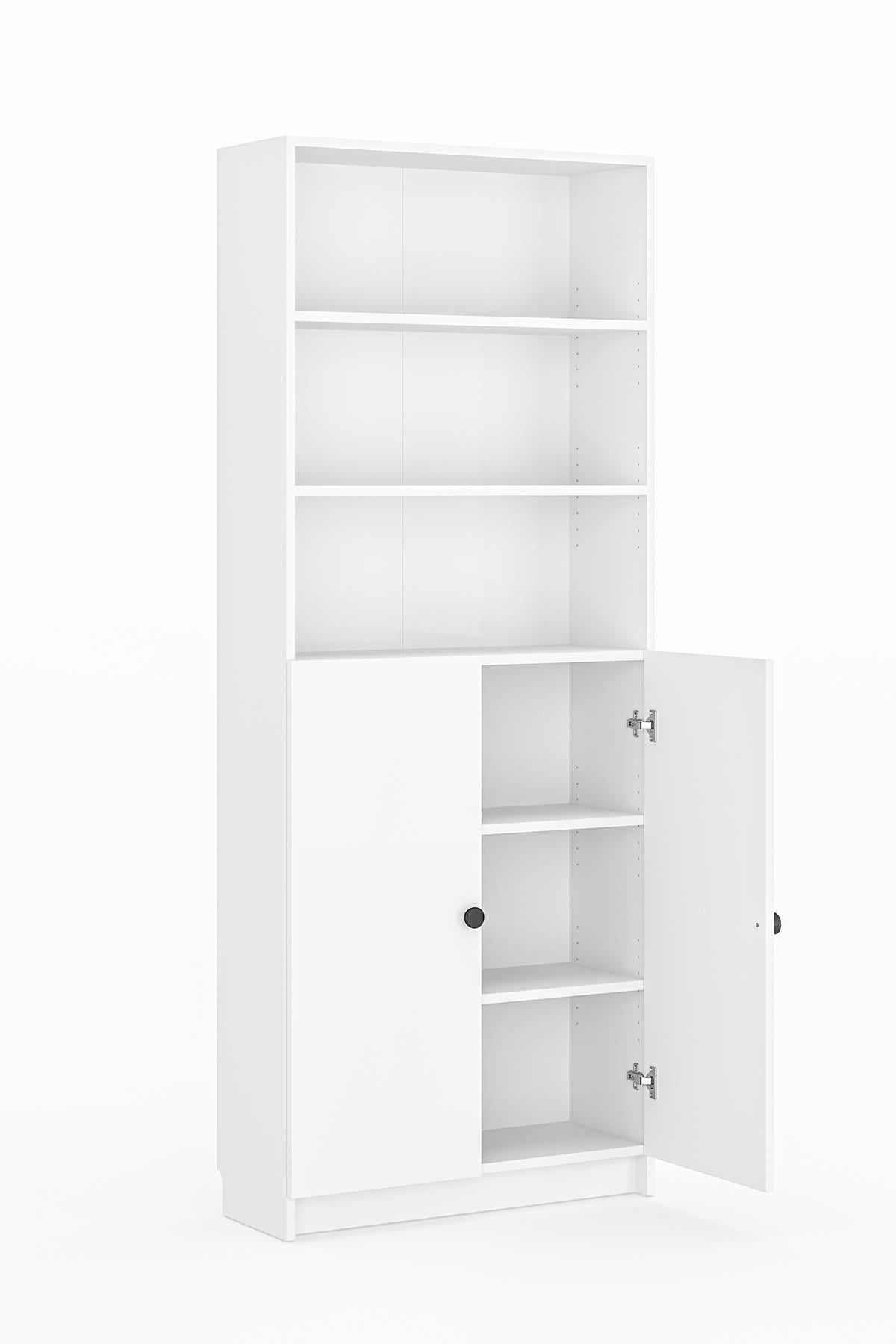 Βιβλιοθήκη Morfovouni Λευκό 80x28x200 εκ. Μελαμίνης