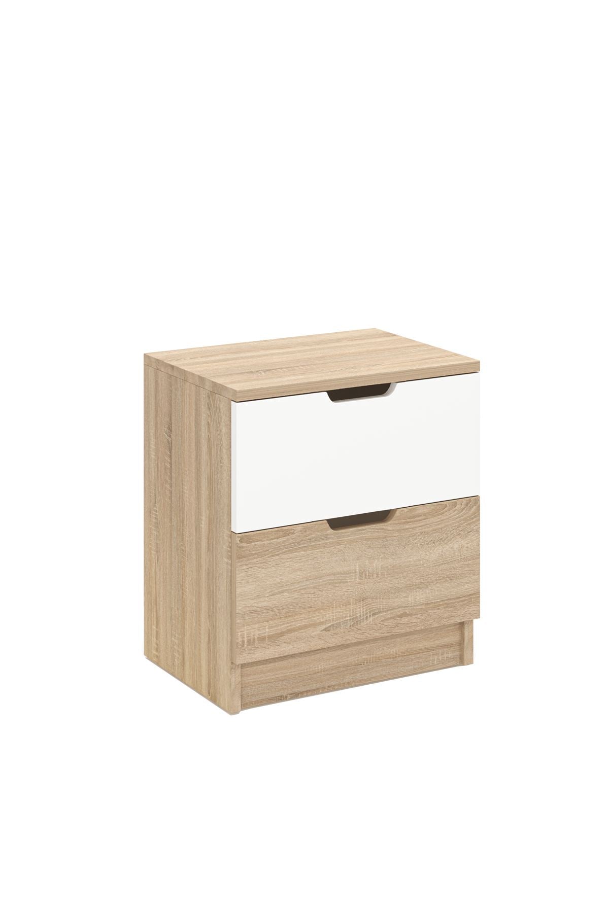 Κομοδίνο Kala Δρυς Sonoma - Λευκό 45x33x50 εκ. Μελαμίνης - Pakobazaar
