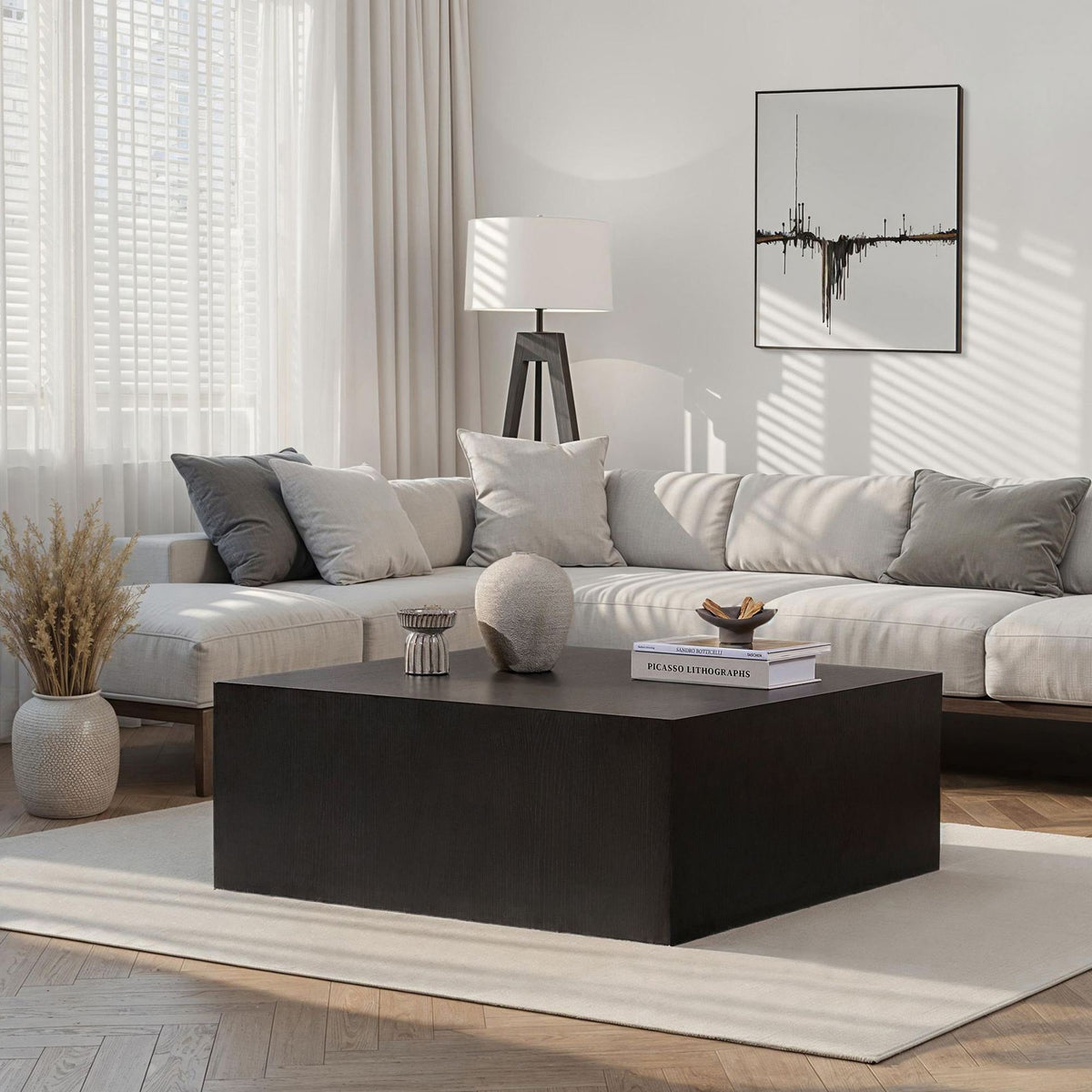 Τραπεζάκι Σαλονιού Klima Μαύρο Ξύλο 90x90x35 εκ. MDF