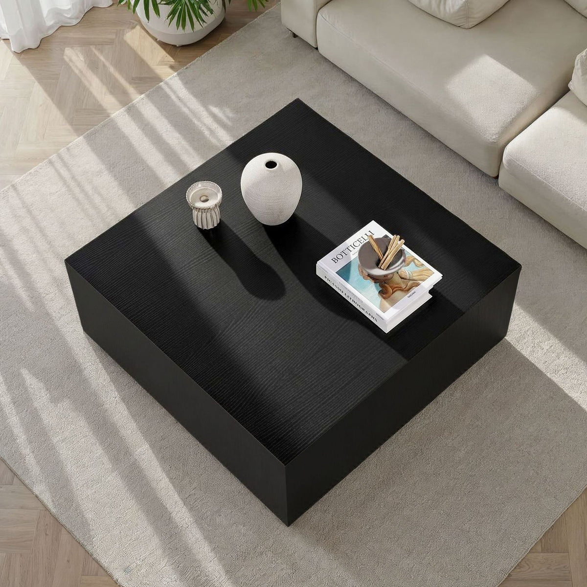 Τραπεζάκι Σαλονιού Klima Μαύρο Ξύλο 90x90x35 εκ. MDF
