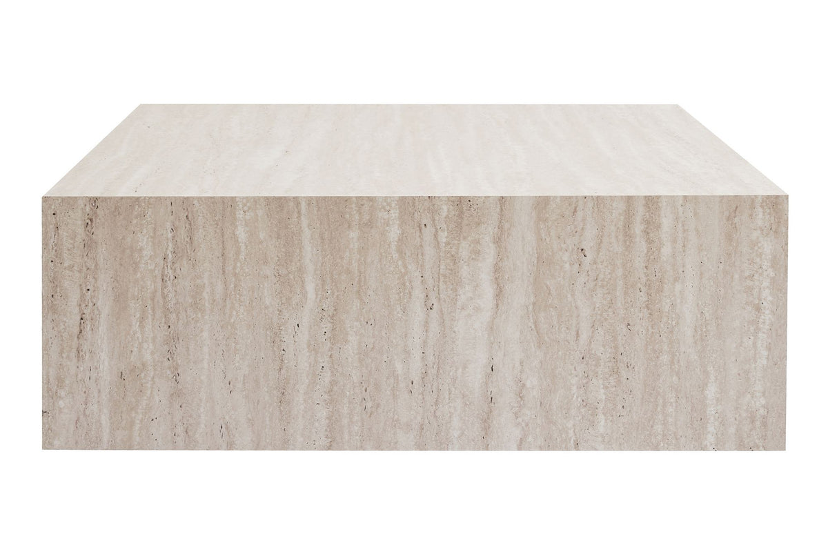 Τραπεζάκι Σαλονιού Klima Travertine 90x90x35 εκ. MDF