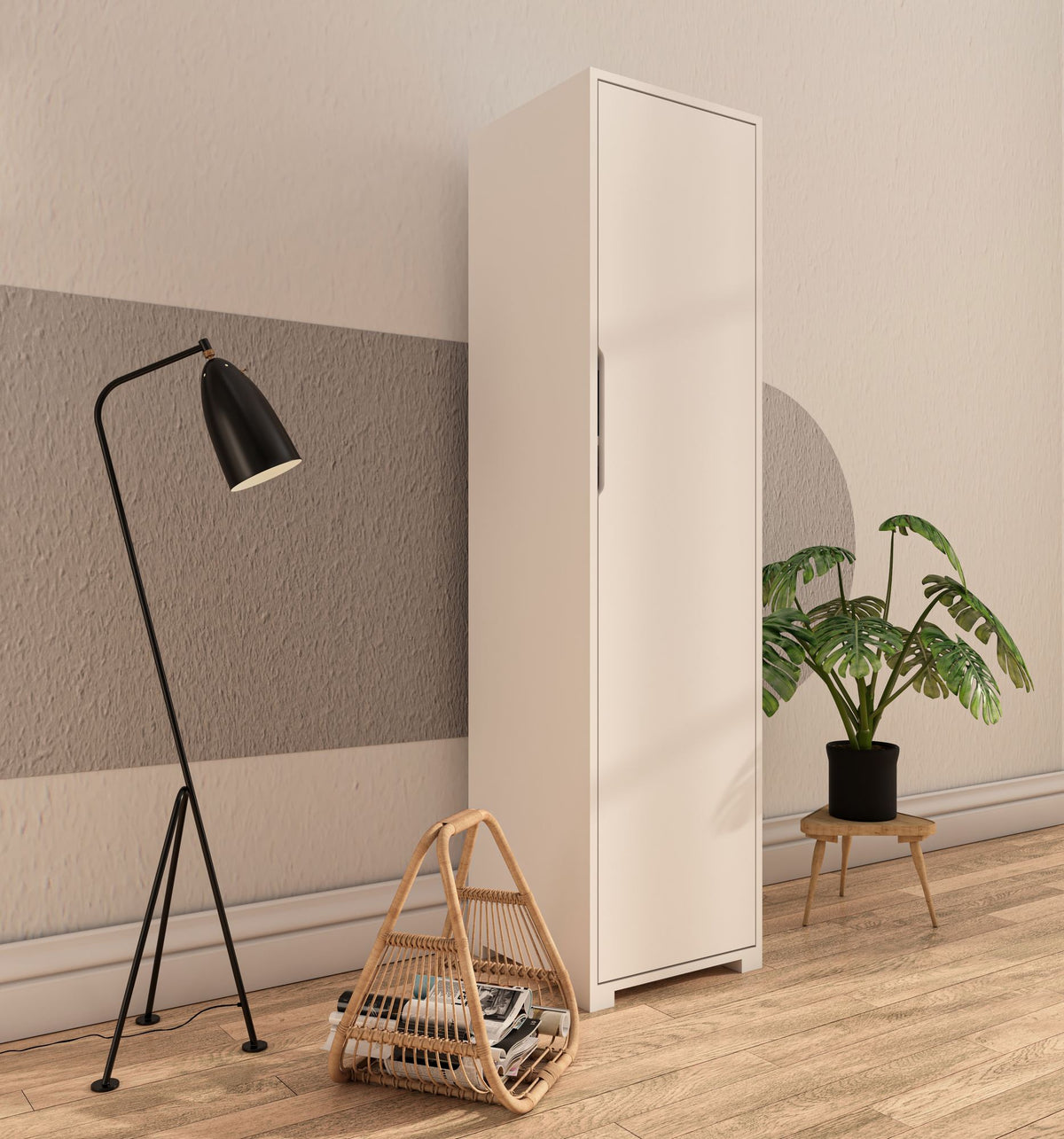 Ντουλάπα Pythio Λευκό 47x45x183 εκ. Μελαμίνης