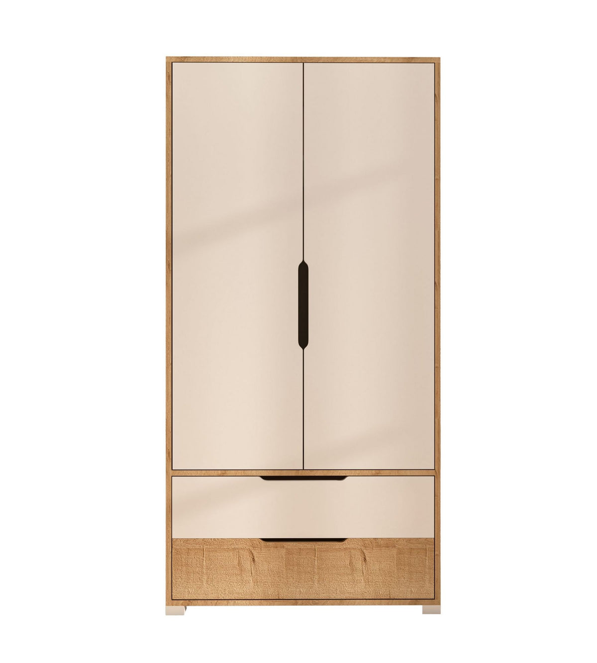 Ντουλάπα Chortata Δρυς Sapphire - Λευκό 90x45x183 εκ. Μελαμίνης