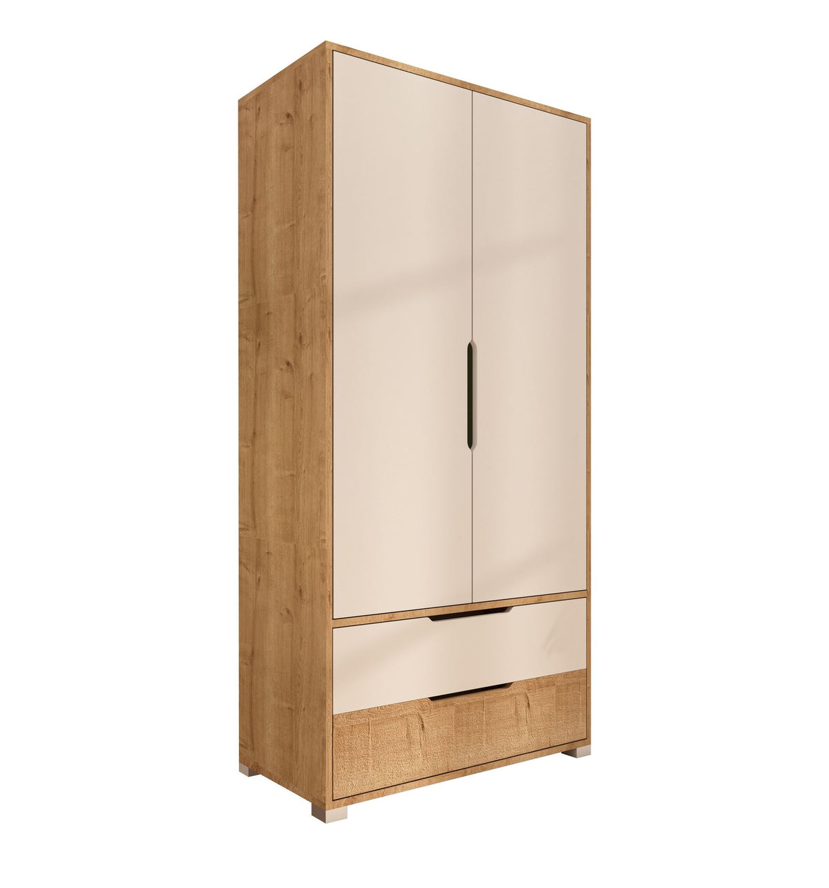 Ντουλάπα Chortata Δρυς Sapphire - Λευκό 90x45x183 εκ. Μελαμίνης