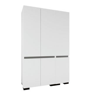 Ντουλάπα Organi Λευκό - Ανθρακί 135x52x210 εκ. Μελαμίνης Κωδ. 1123