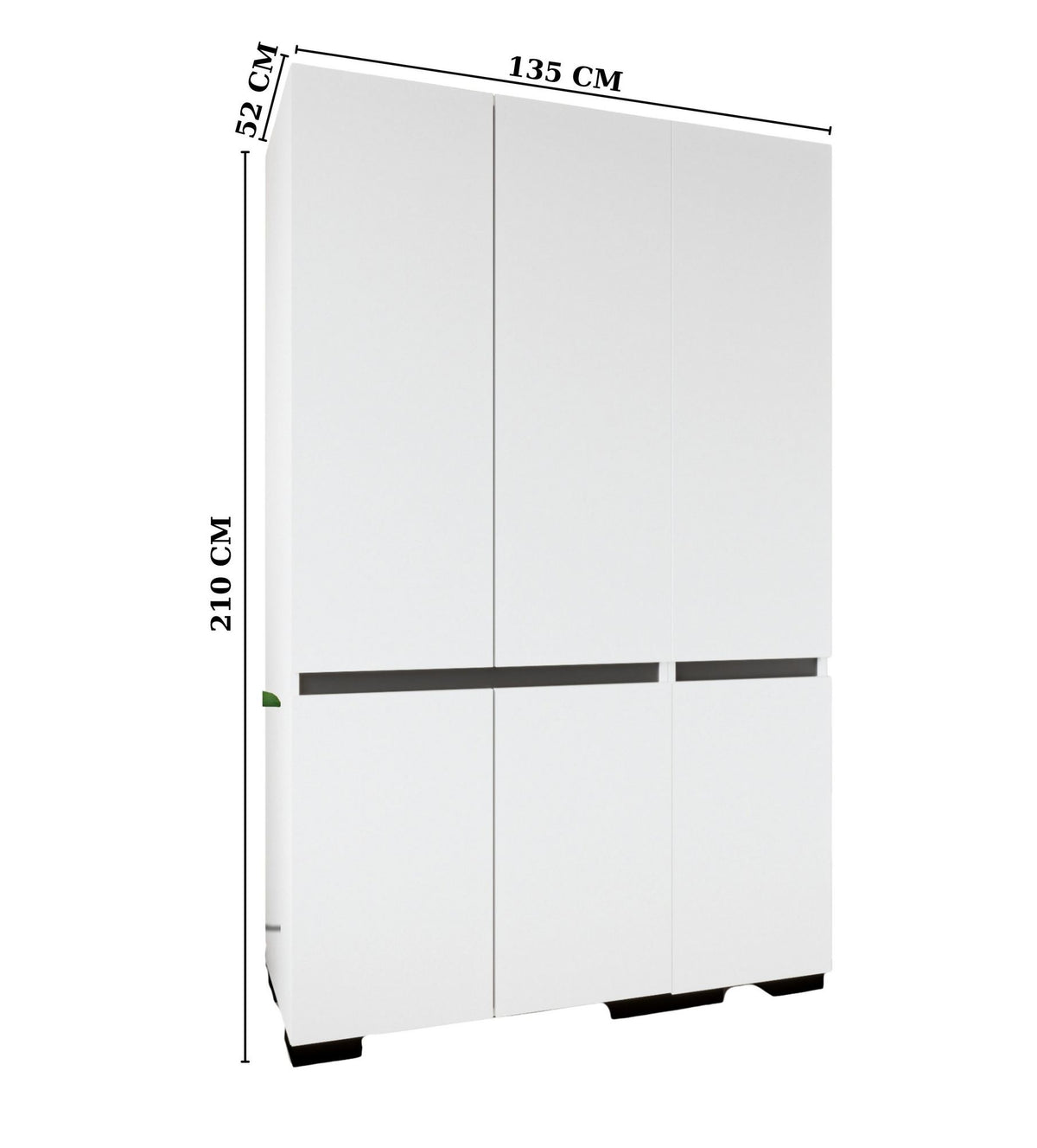 Ντουλάπα Organi Λευκό - Ανθρακί 135x52x210 εκ. Μελαμίνης Κωδ. 1123
