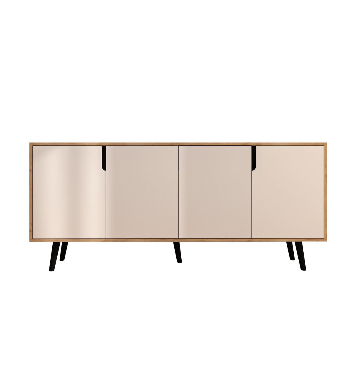 Κονσόλα Agistri Με Ράφια Δρυς Sapphire - Λευκό 180x45x80 εκ. Μελαμίνης