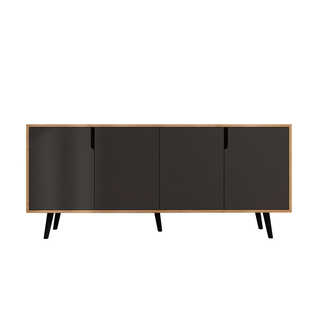 Κονσόλα Agistri Με Ράφια Δρυς Sapphire - Ανθρακί 180x45x80 εκ. Μελαμίνης