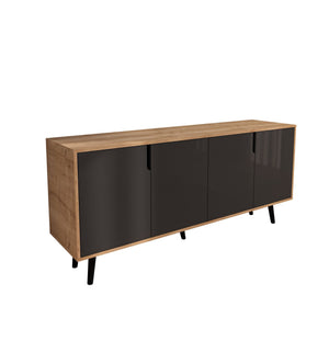 Κονσόλα Agistri Με Ράφια Δρυς Sapphire - Ανθρακί 180x45x80 εκ. Μελαμίνης