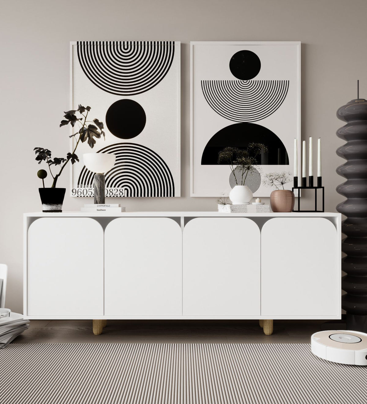 Κονσόλα Selero Λευκό 180x45x75 εκ. Μελαμίνης - Pakobazaar