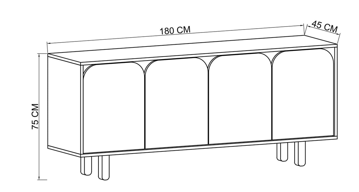 Κονσόλα Selero Λευκό 180x45x75 εκ. Μελαμίνης - Pakobazaar