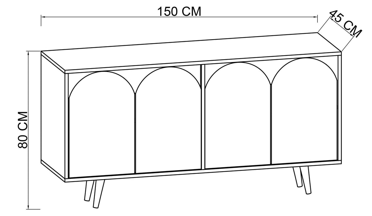 Κονσόλα Oraio Λευκό 150x45x80 εκ. Μελαμίνης