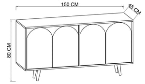 Κονσόλα Oraio Λευκό 150x45x80 εκ. Μελαμίνης