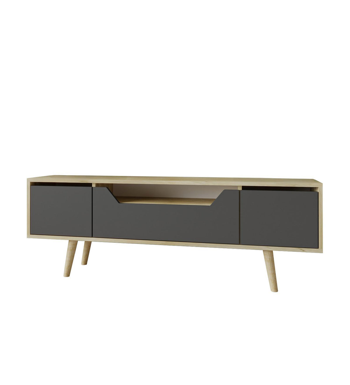 Έπιπλο Τηλεόρασης Komitades Δρυς Sapphire - Ανθρακί 150x29.8x53 εκ. Μελαμίνης