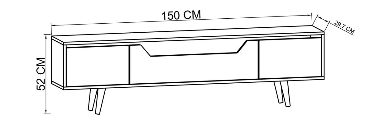 Έπιπλο Τηλεόρασης Komitades Δρυς Sapphire - Ανθρακί 150x29.8x53 εκ. Μελαμίνης