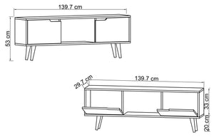 Έπιπλο Τηλεόρασης Finiki Καρυδί 139.7x53x53 εκ. Μελαμίνης
