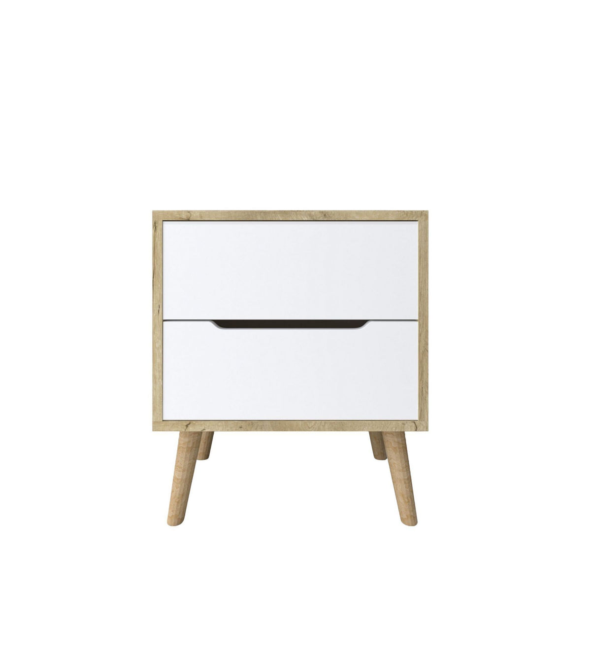 Κομοδίνο Prasino Δρυς Sapphire - Λευκό 50x44x60 εκ. Μελαμίνης - Pakobazaar