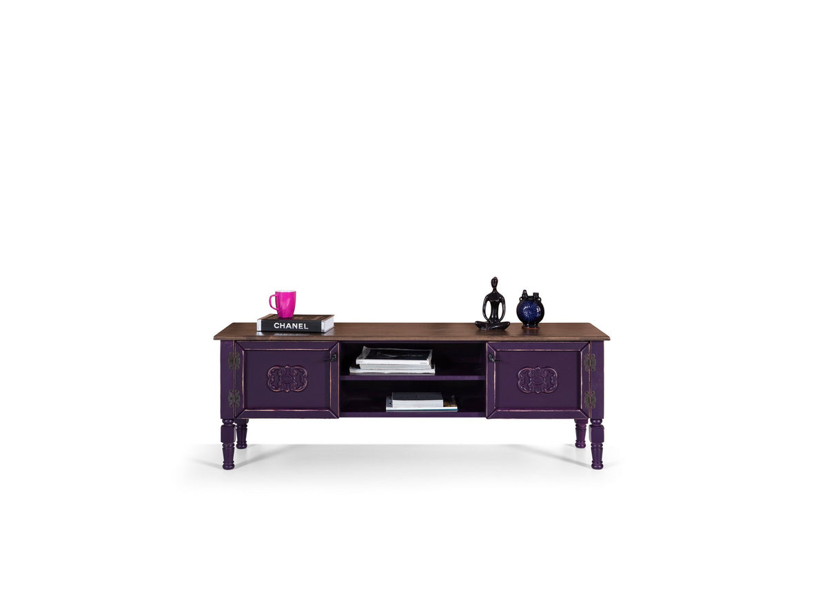 Σύνθεση Τηλεόρασης Mesovouni Μωβ 150x50x40 εκ. MDF - Pakobazaar
