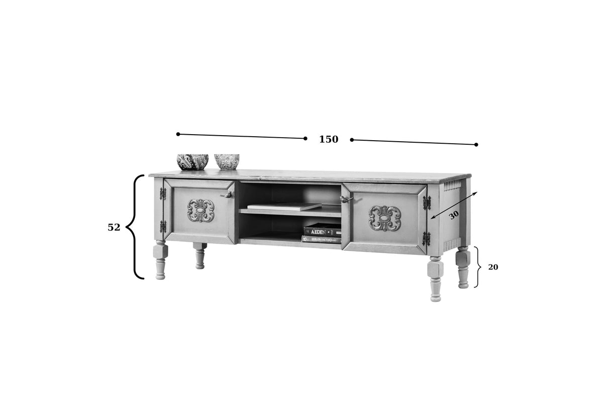 Σύνθεση Τηλεόρασης Mesovouni Ανοιχτό Πράσινο 150x50x40 εκ. MDF