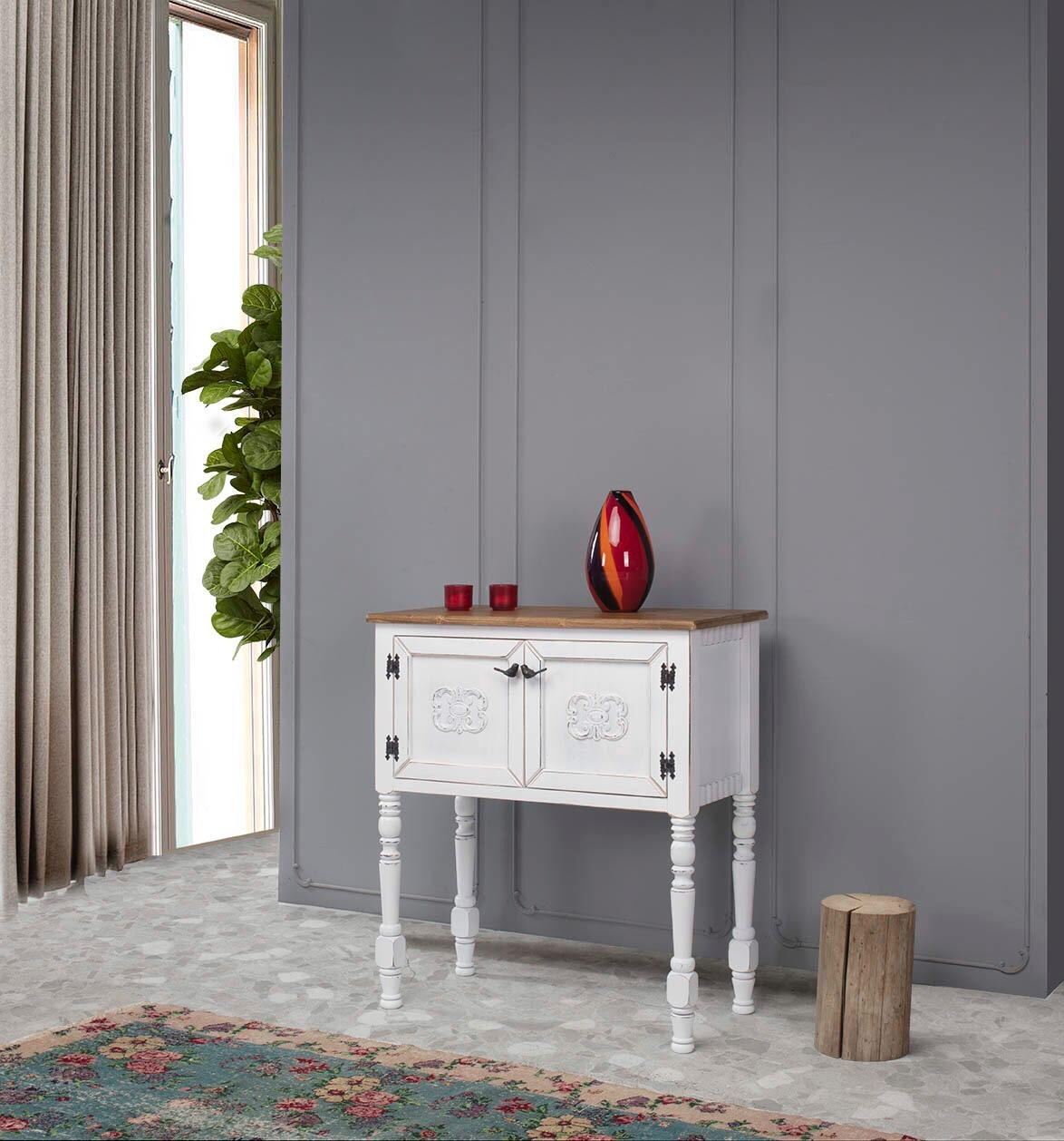 Συρταριέρα Mesovouni Λευκό 80x40x92 εκ. MDF - Pakobazaar