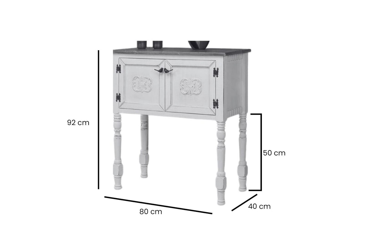 Συρταριέρα Mesovouni Λευκό 80x40x92 εκ. MDF - Pakobazaar