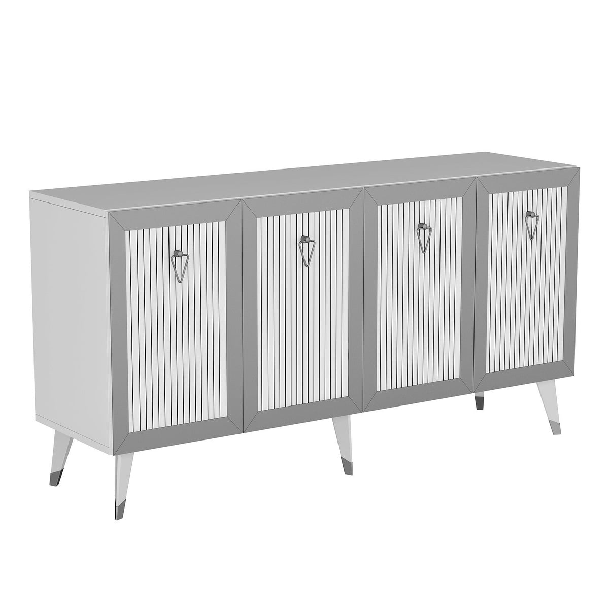 Κονσόλα Gardiki Λευκό - Ασημί 150x80x40 εκ. Μελαμίνης