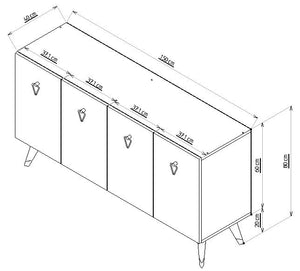 Κονσόλα Gardiki Λευκό - Ασημί 150x80x40 εκ. Μελαμίνης