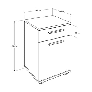 Κομοδίνο Arnissa Λευκό 40x39x57 εκ. Μελαμίνης