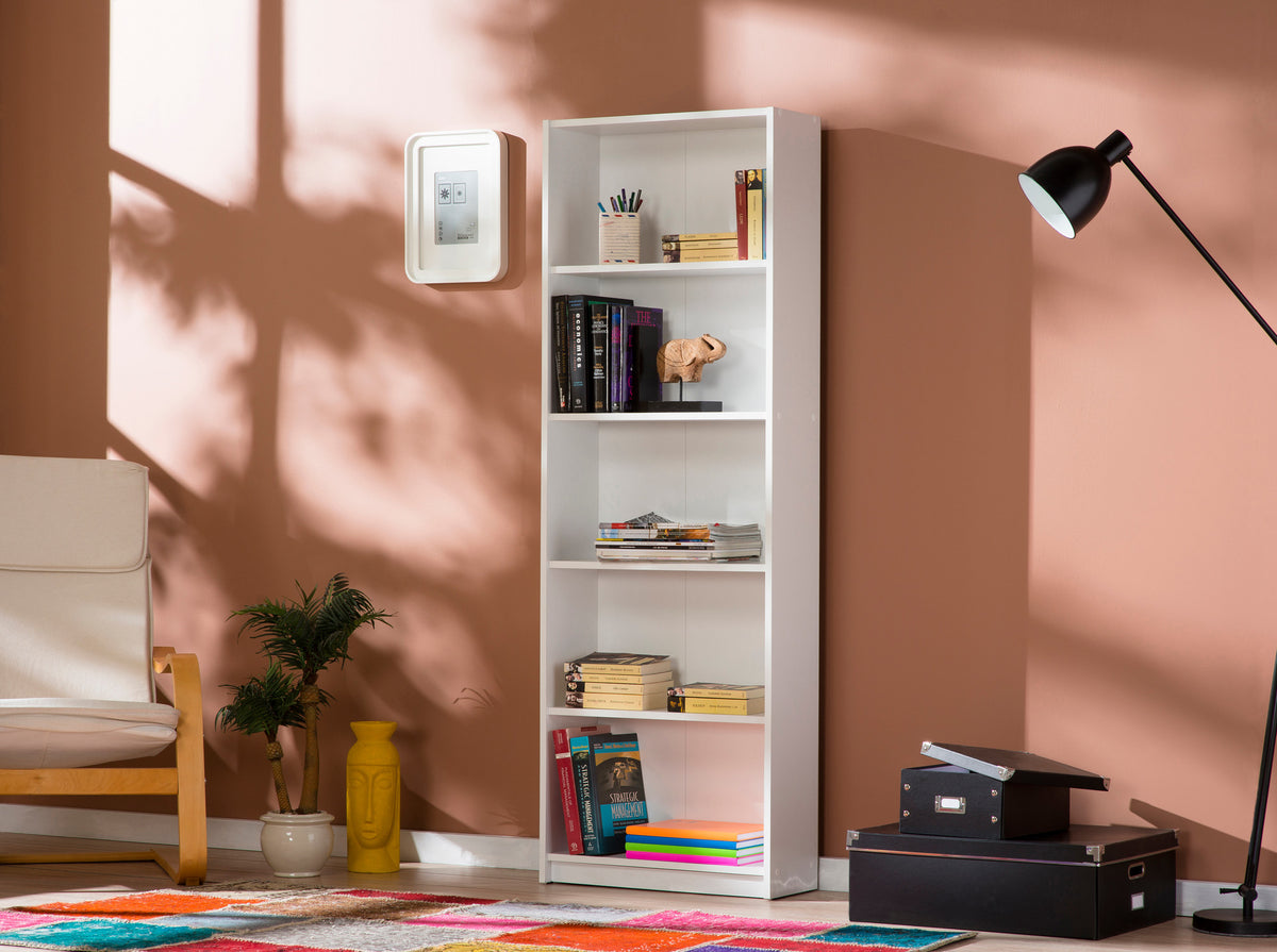 Βιβλιοθήκη Alepochori Λευκό 58x23x170 εκ. Μελαμίνης