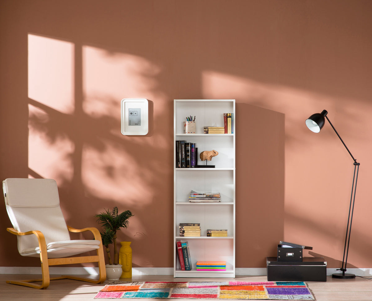Βιβλιοθήκη Alepochori Λευκό 58x23x170 εκ. Μελαμίνης